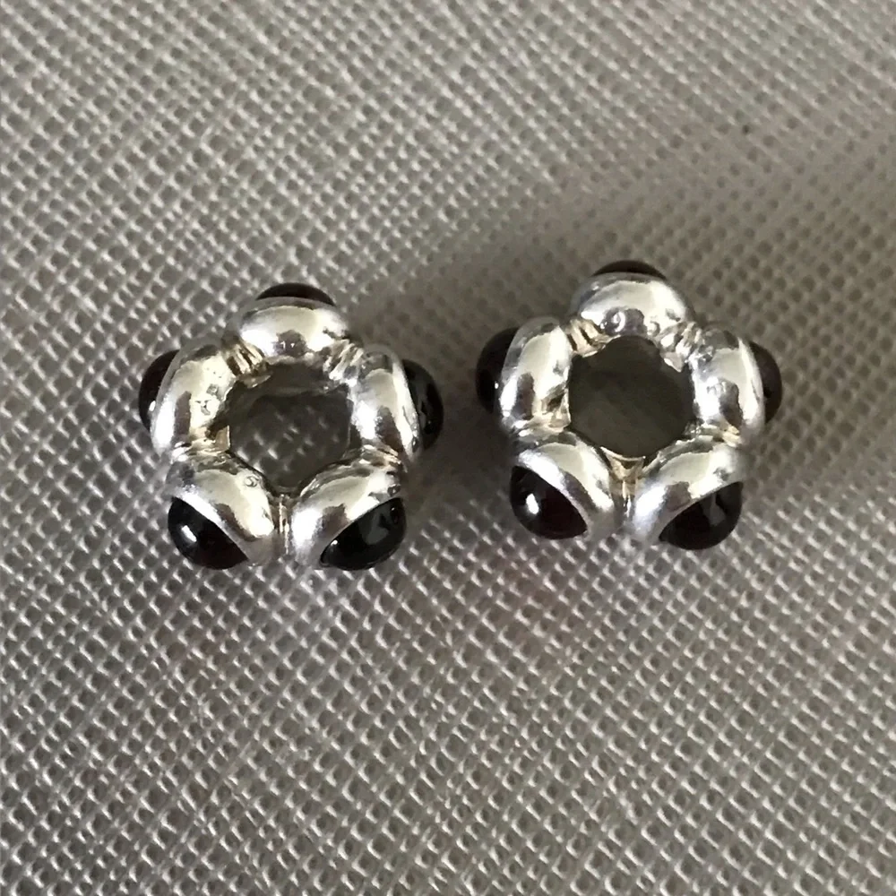 Reserved 2 Pandora garnet cabochon charms - Picture 2 of 3